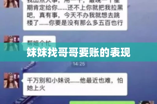 妹妹找哥哥要账的表现